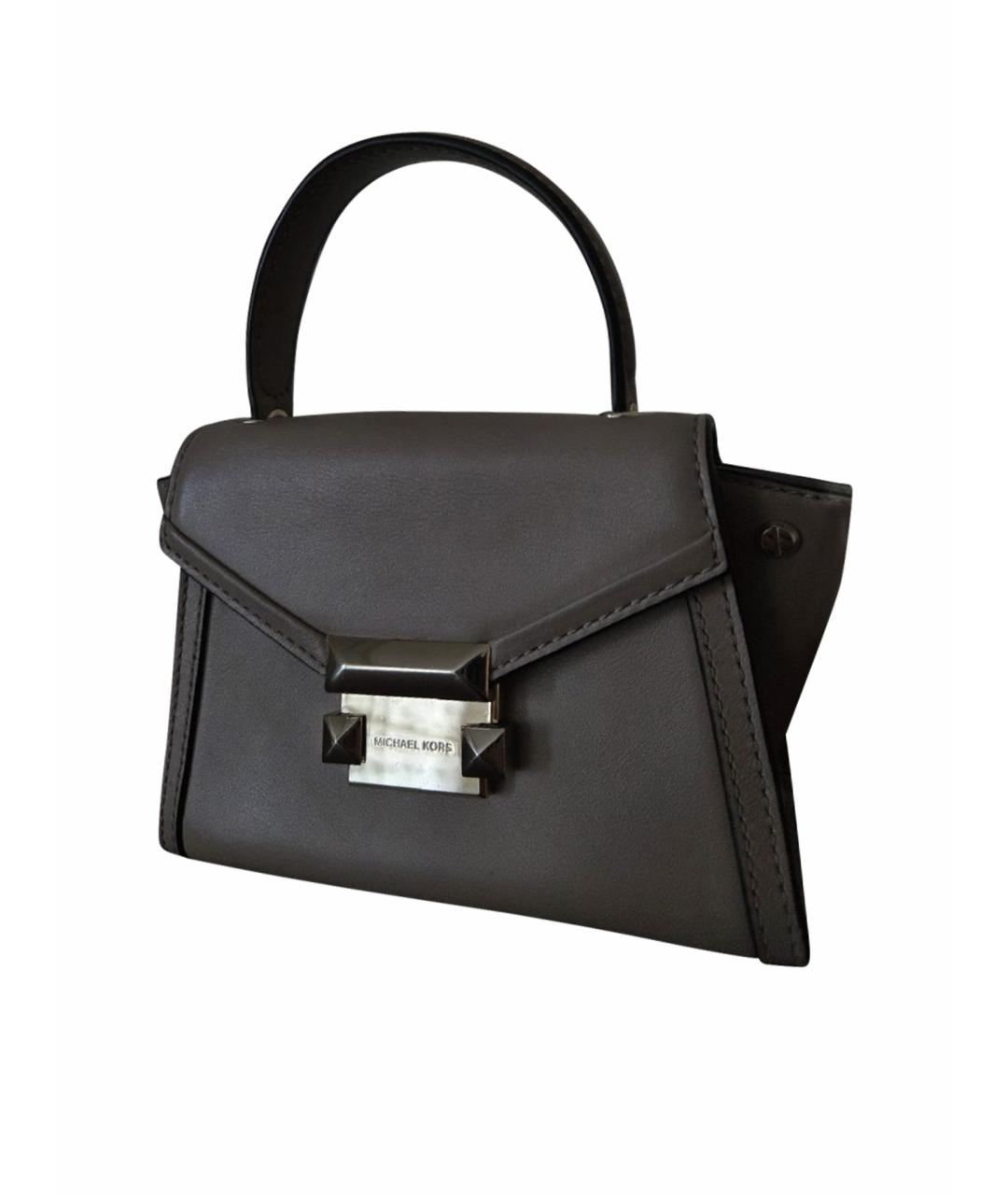 MICHAEL KORS Серая кожаная сумка с короткими ручками, фото 1