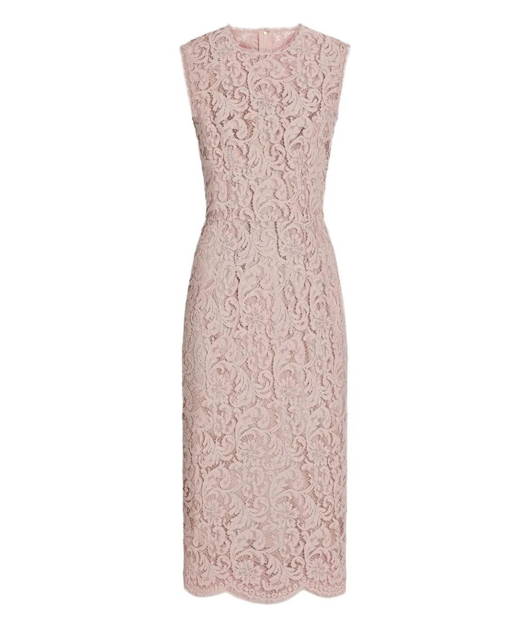 DOLCE&GABBANA Розовое хлопковое коктейльное платье, фото 1