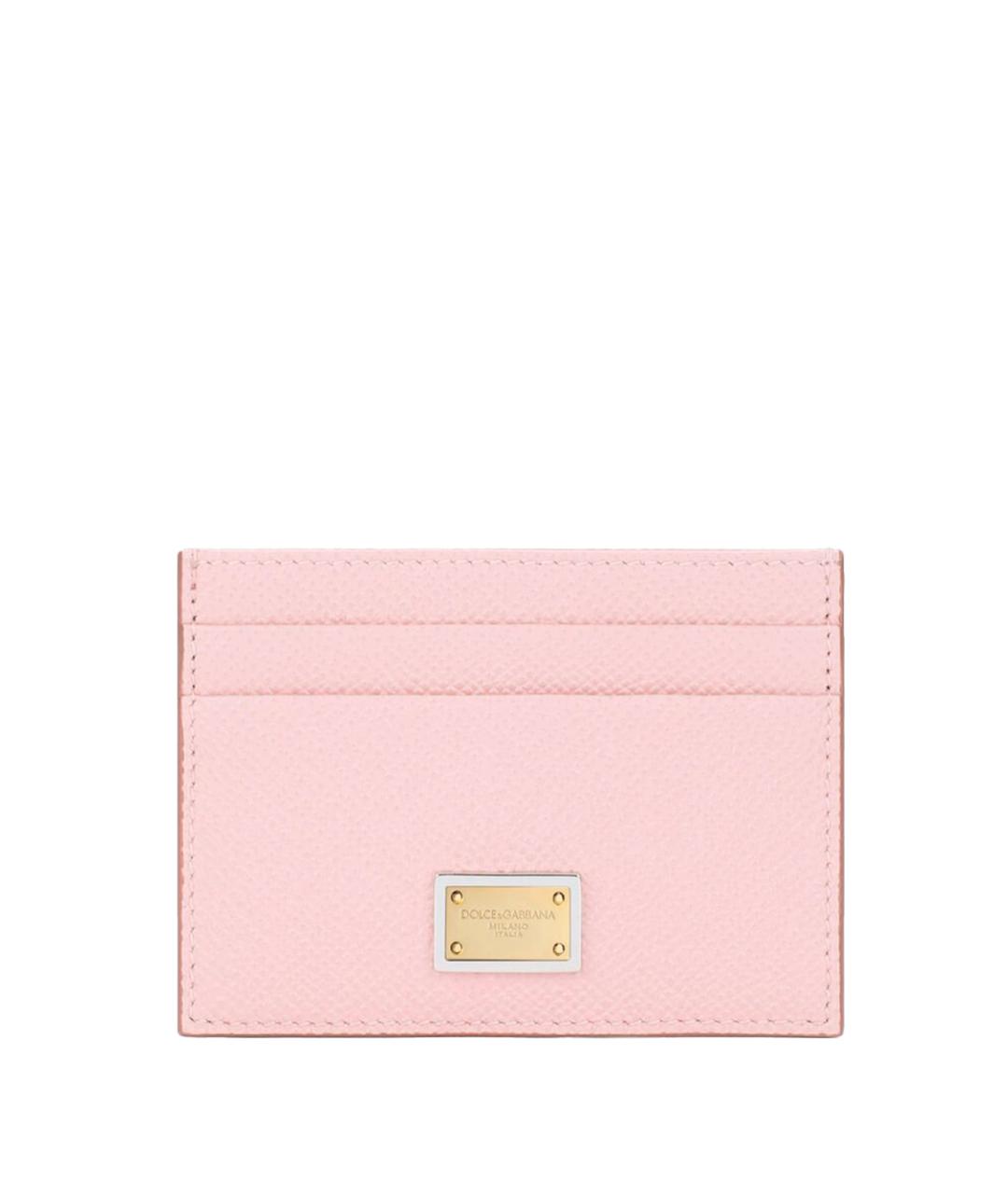 DOLCE&GABBANA Розовый кожаный кардхолдер, фото 1