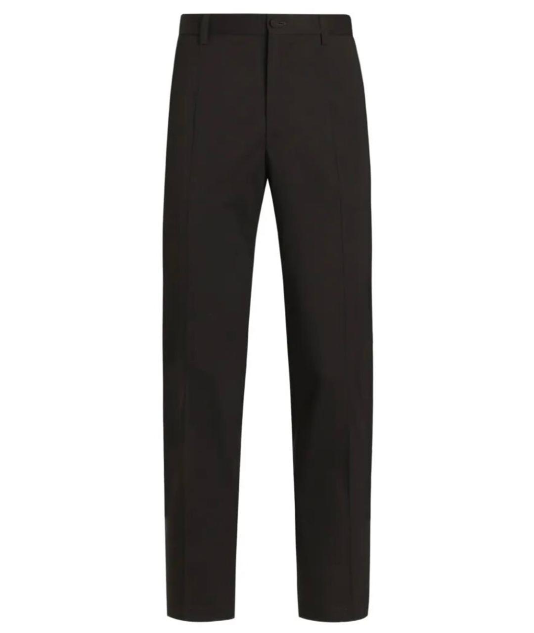 DOLCE&GABBANA Черные шерстяные повседневные брюки, фото 1