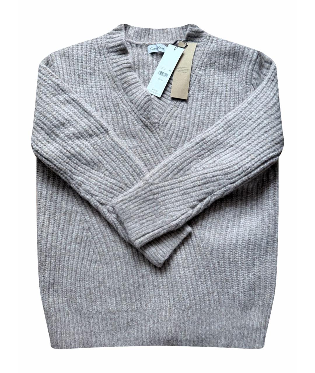 CALVIN KLEIN Бежевый шерстяной джемпер / свитер, фото 1