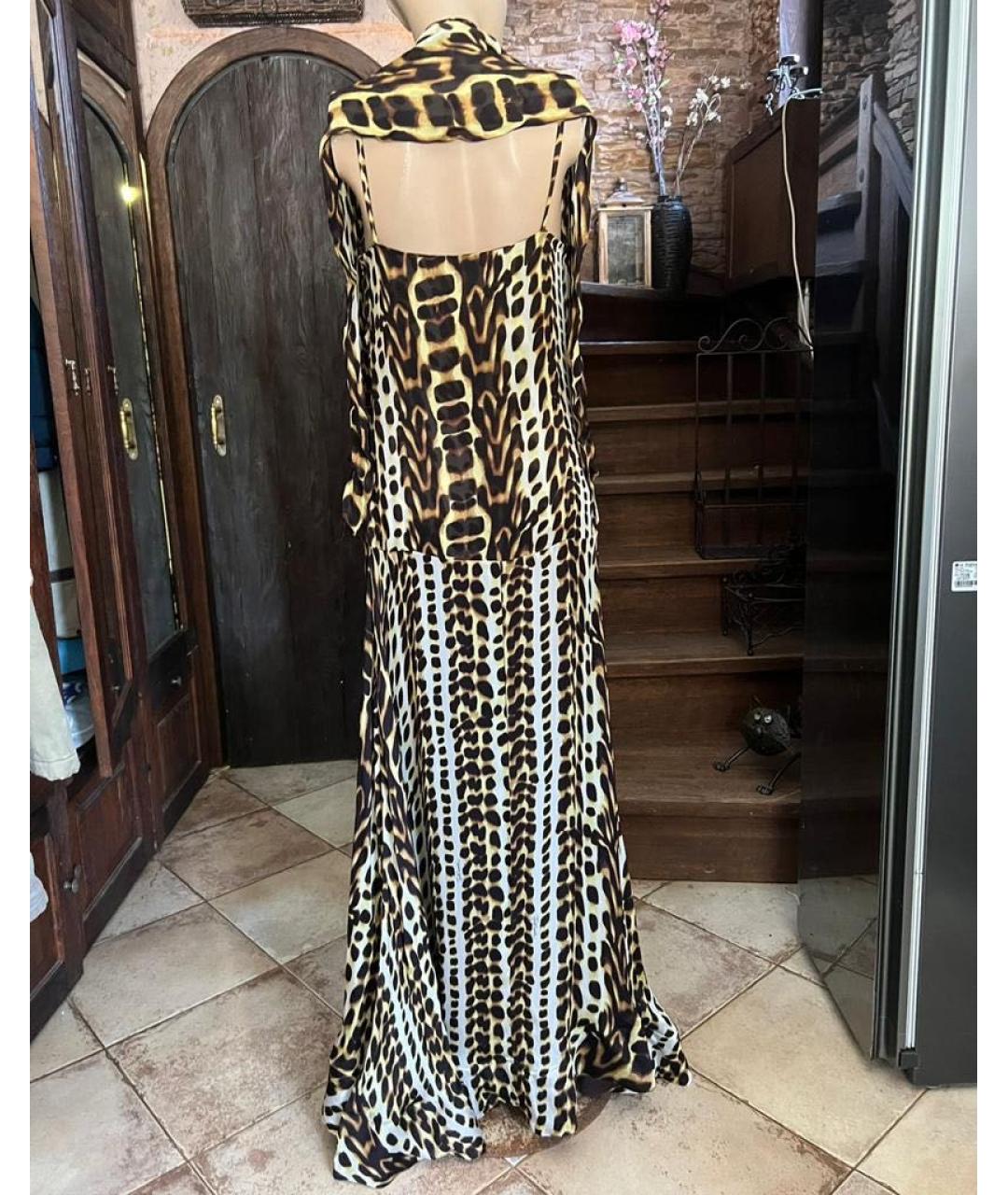 JUST CAVALLI Мульти шелковое вечернее платье, фото 2