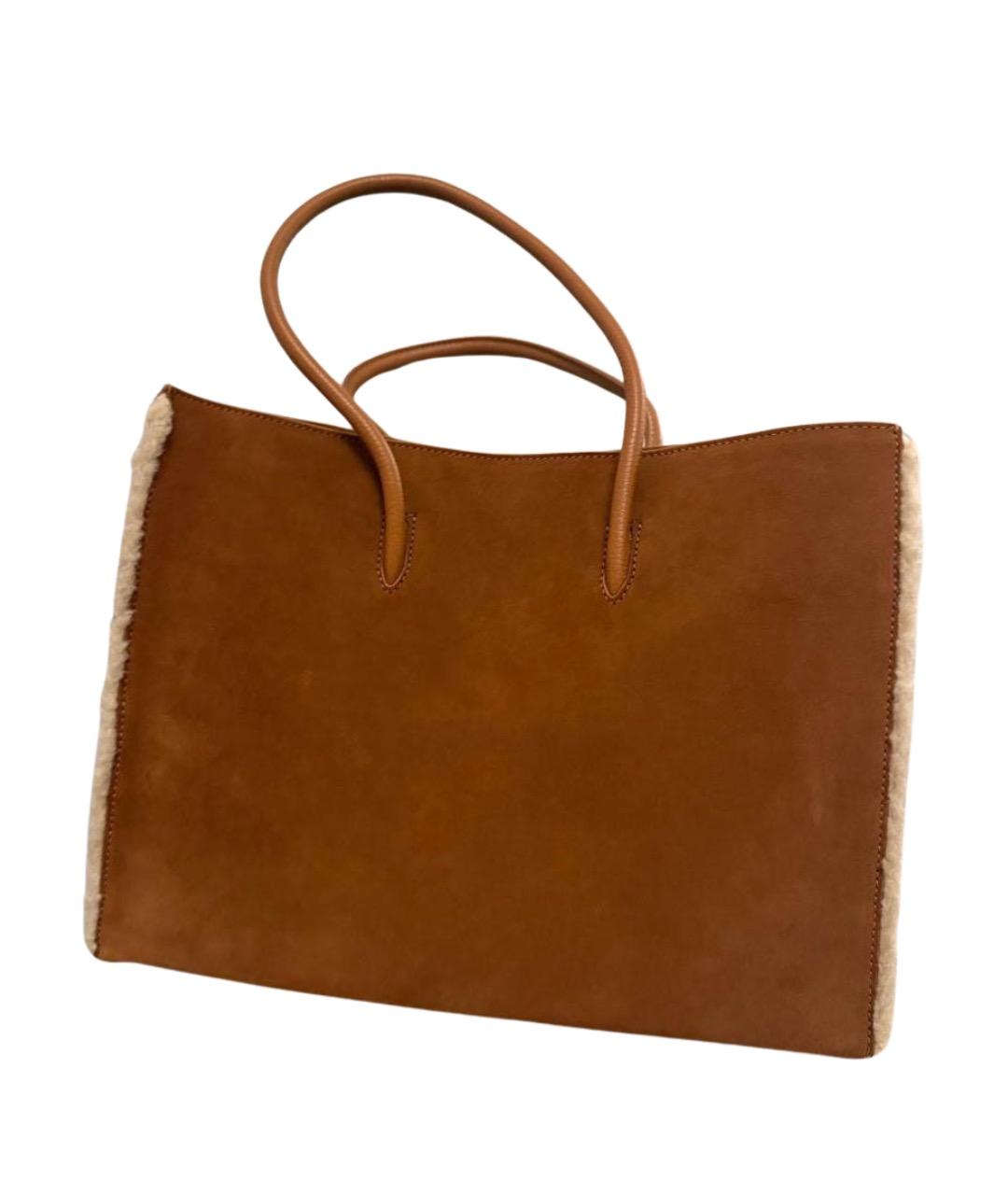 COCCINELLE Коричневая замшевая сумка тоут, фото 1