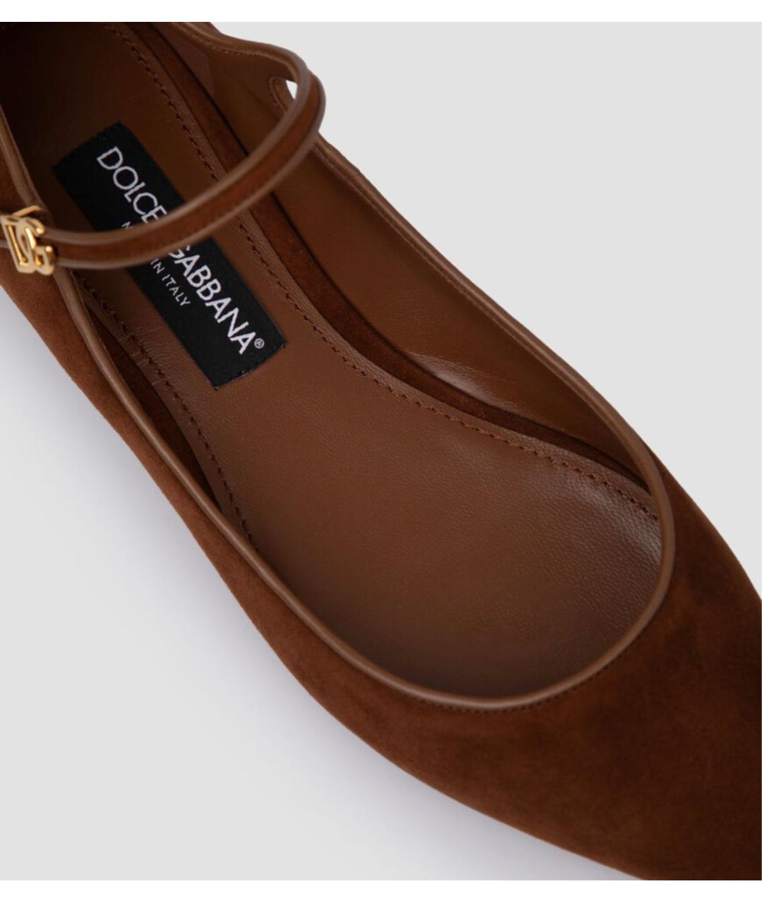 DOLCE&GABBANA Коричневые замшевые балетки, фото 3