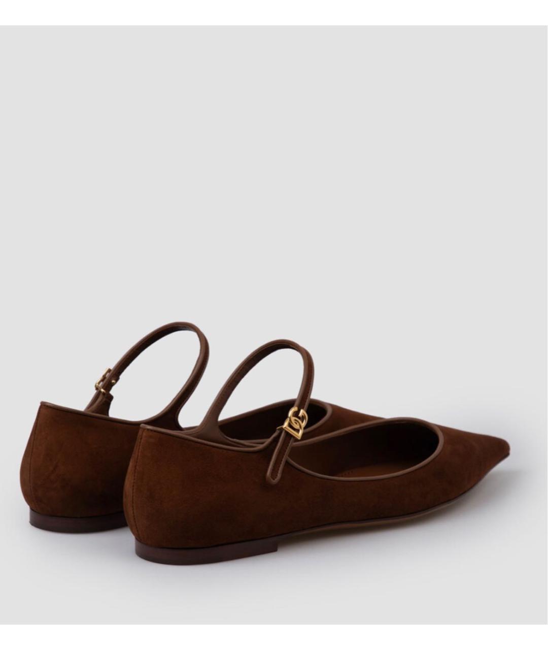 DOLCE&GABBANA Коричневые замшевые балетки, фото 4