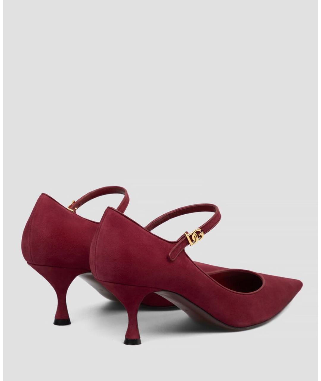 DOLCE&GABBANA Бордовые замшевые туфли, фото 3