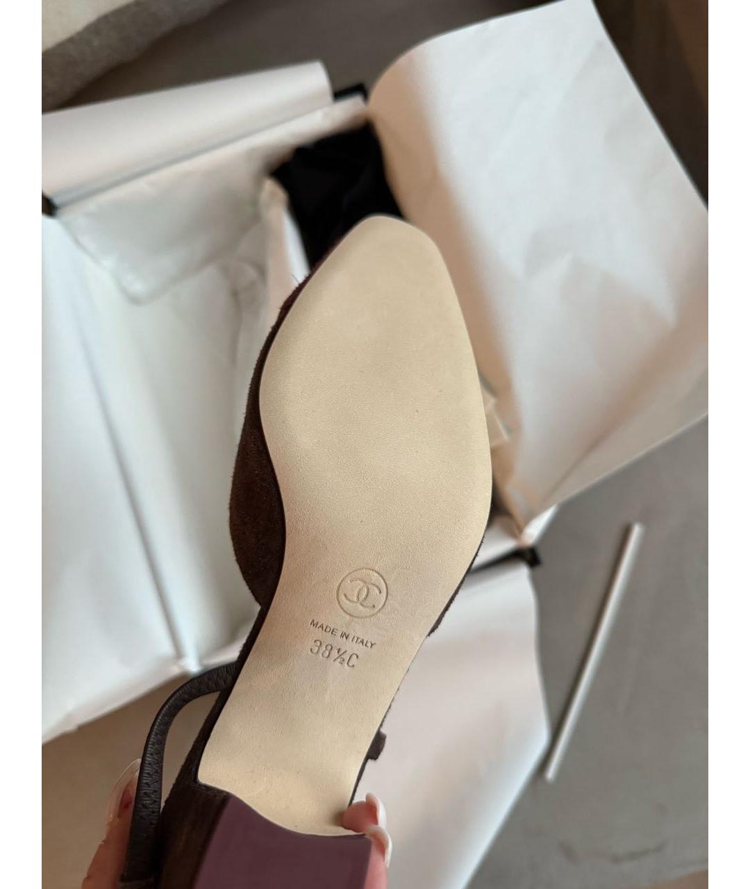 CHANEL Мульти замшевые лодочки на низком каблуке, фото 6