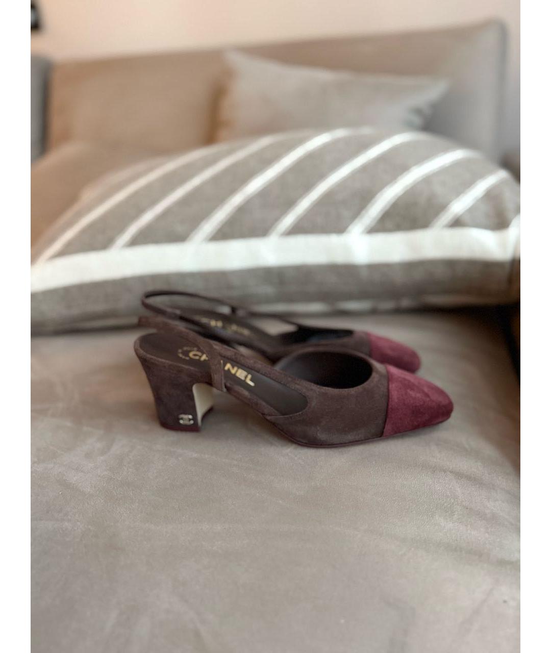 CHANEL Мульти замшевые лодочки на низком каблуке, фото 7