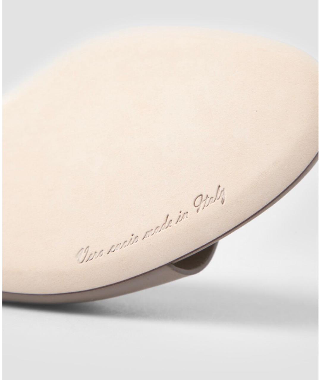 DOLCE&GABBANA Бежевые кожаные шлепанцы, фото 6