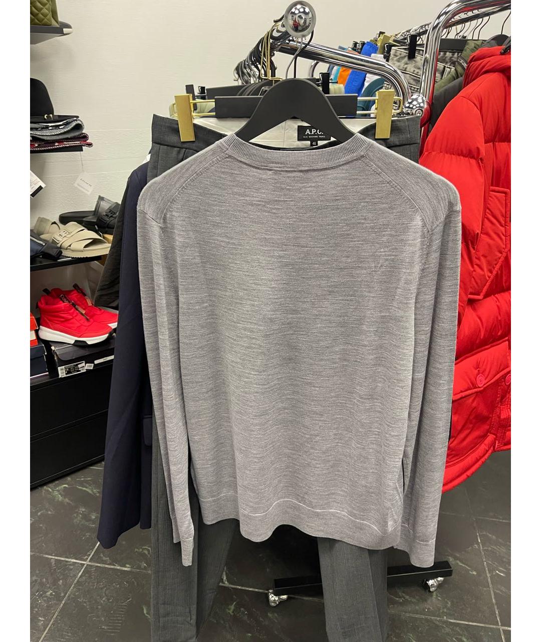 THEORY Серый шерстяной джемпер / свитер, фото 7