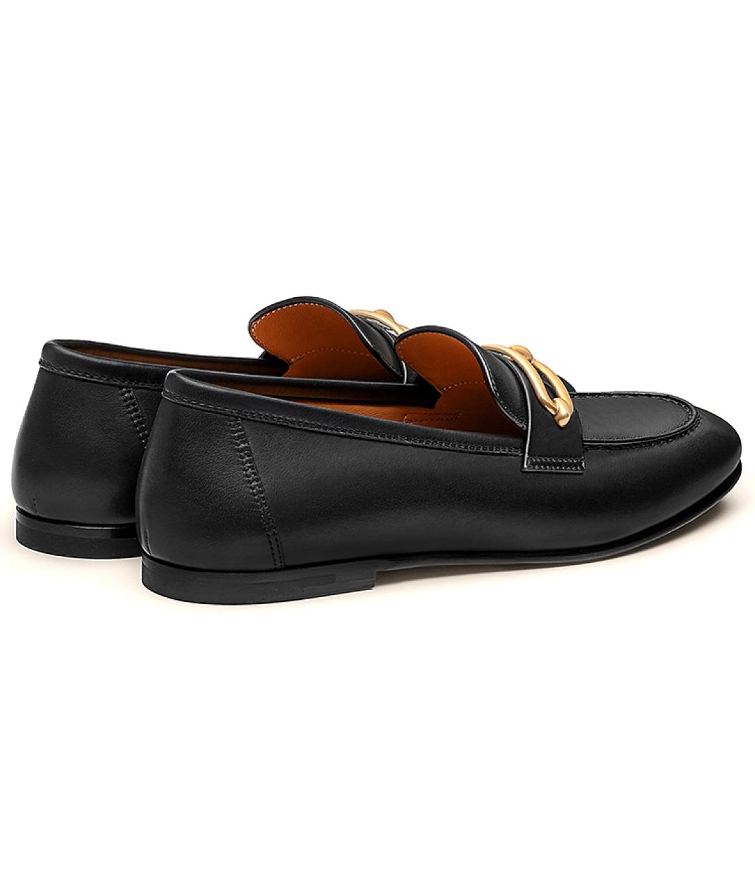 HERMES Черные кожаные лоферы, фото 4