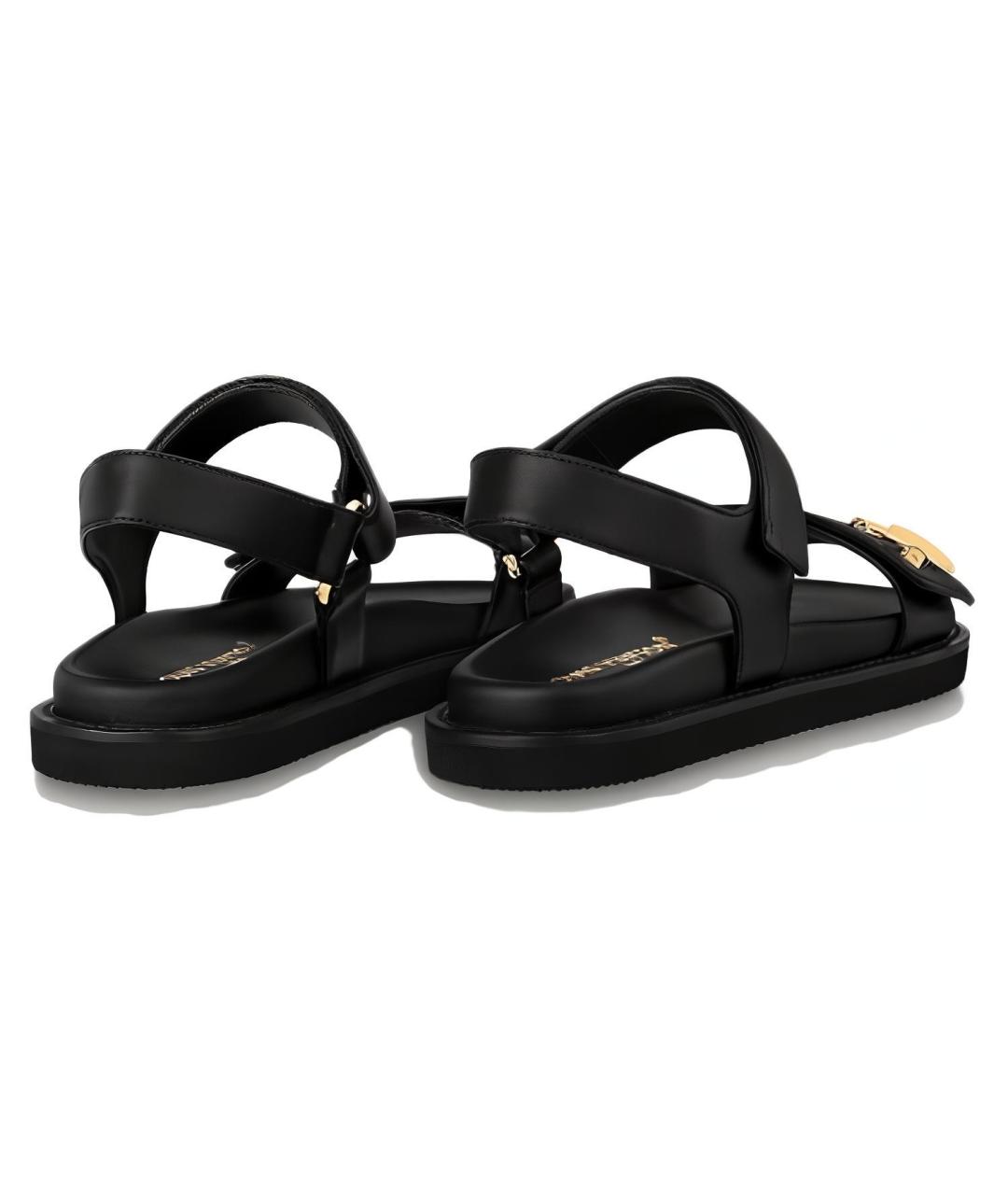 LOUIS VUITTON Черные кожаные сандалии, фото 5