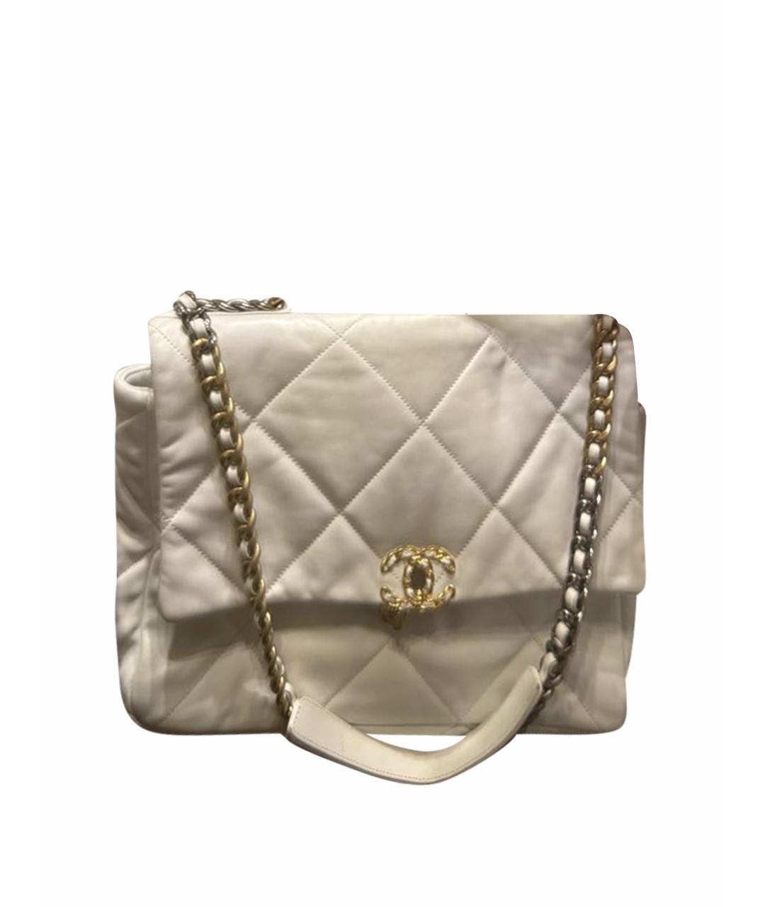 CHANEL Белая кожаная сумка через плечо, фото 1