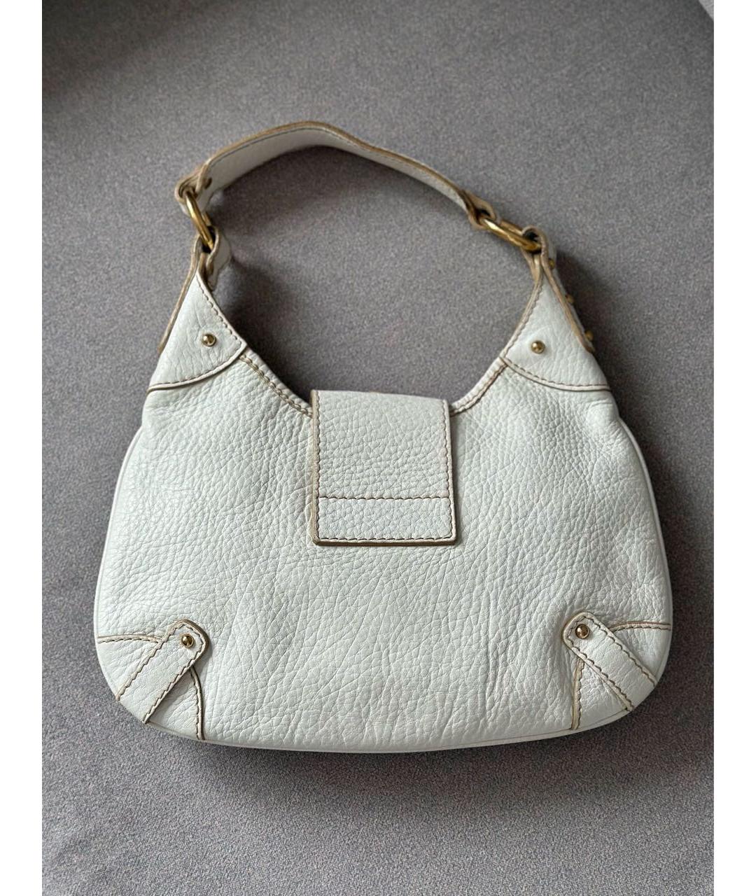 DOLCE&GABBANA Белая кожаная сумка с короткими ручками, фото 4