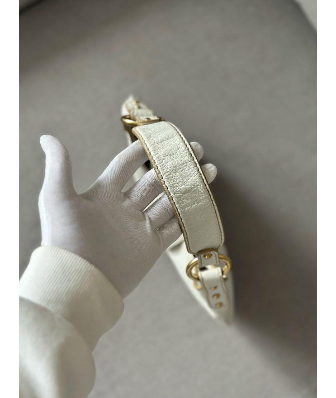 DOLCE&GABBANA Белая кожаная сумка с короткими ручками, фото 6