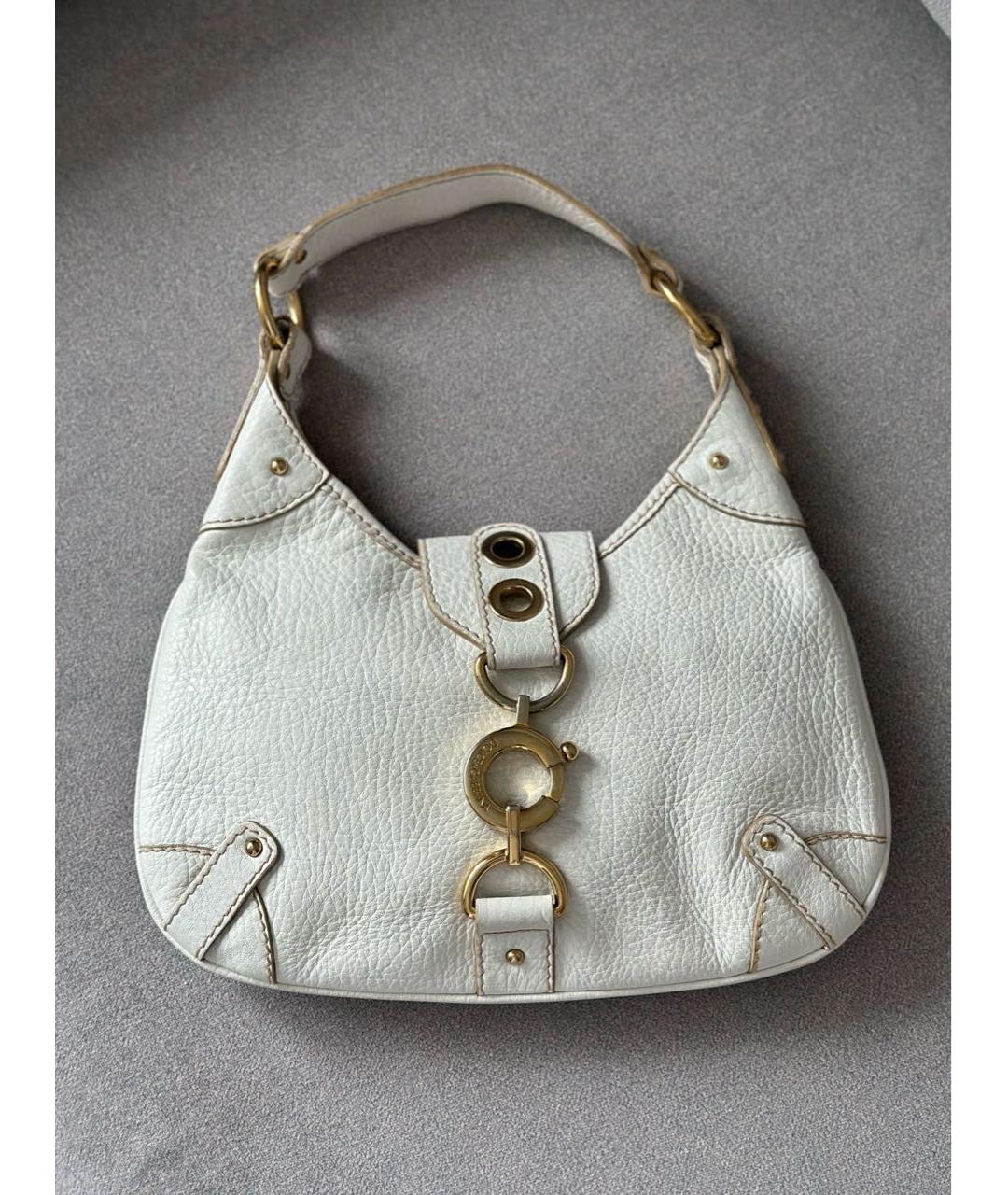 DOLCE&GABBANA Белая кожаная сумка с короткими ручками, фото 3