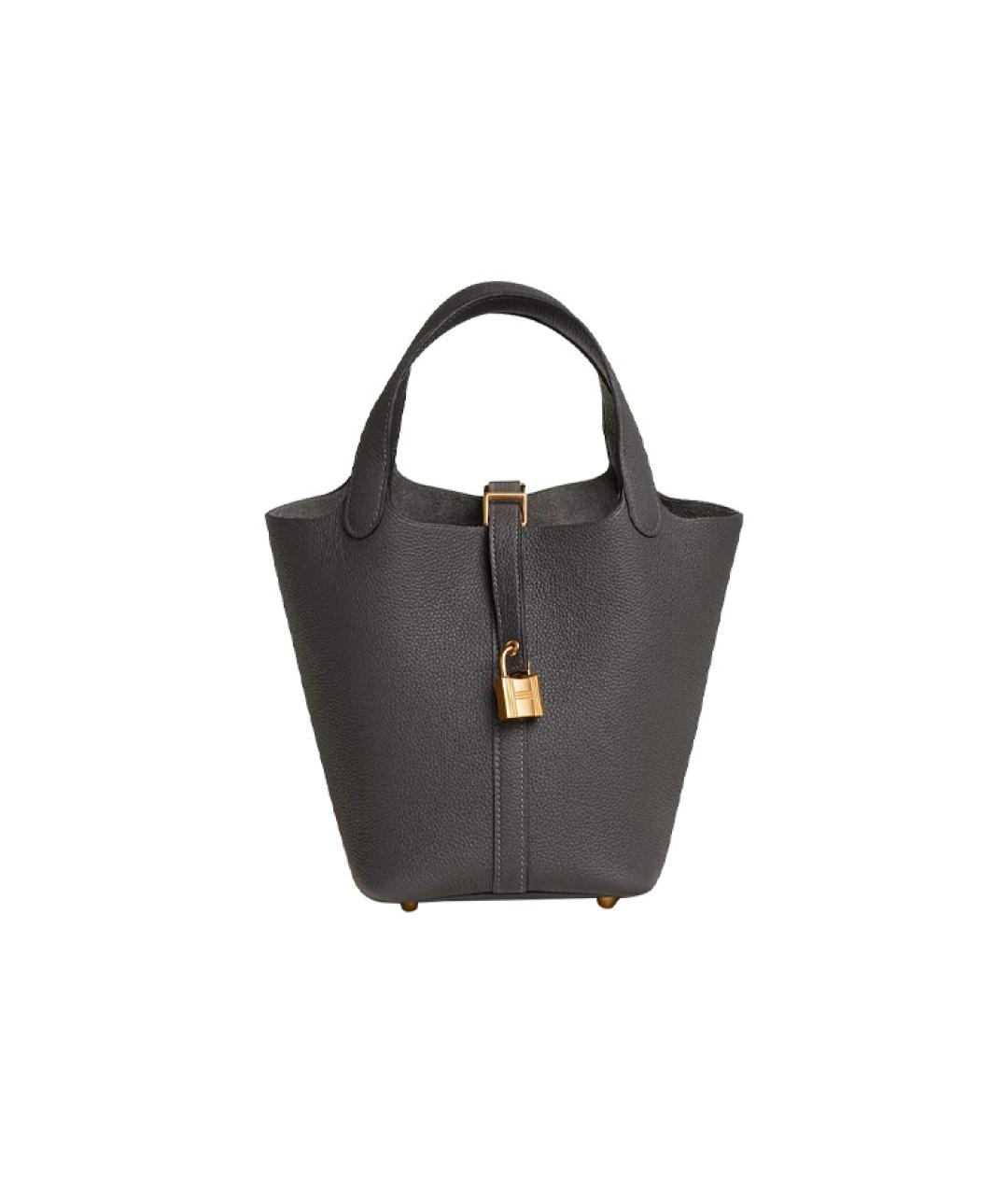 HERMES Серая кожаная сумка через плечо, фото 1