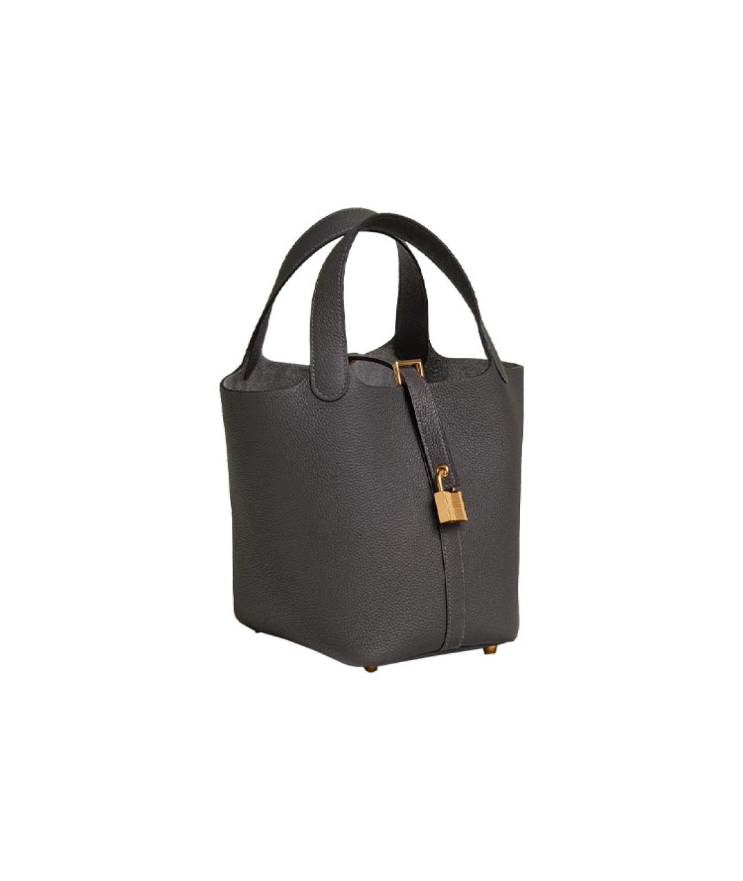 HERMES Серая кожаная сумка через плечо, фото 2