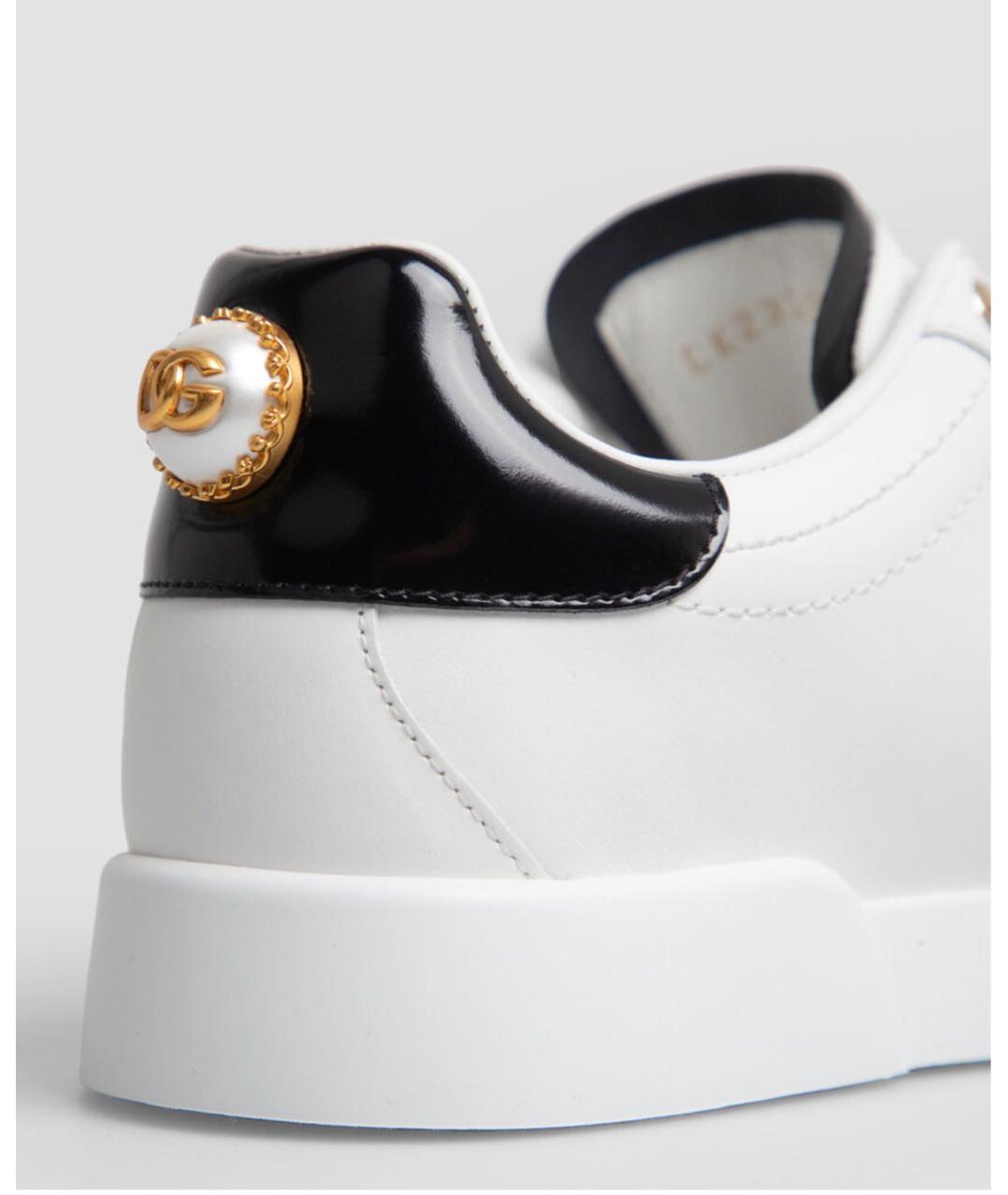 DOLCE&GABBANA Белые кожаные кеды, фото 5