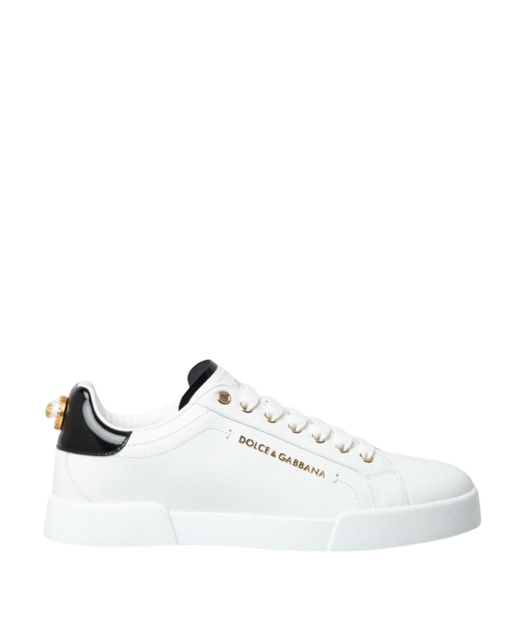 DOLCE&GABBANA Белые кожаные кеды, фото 1