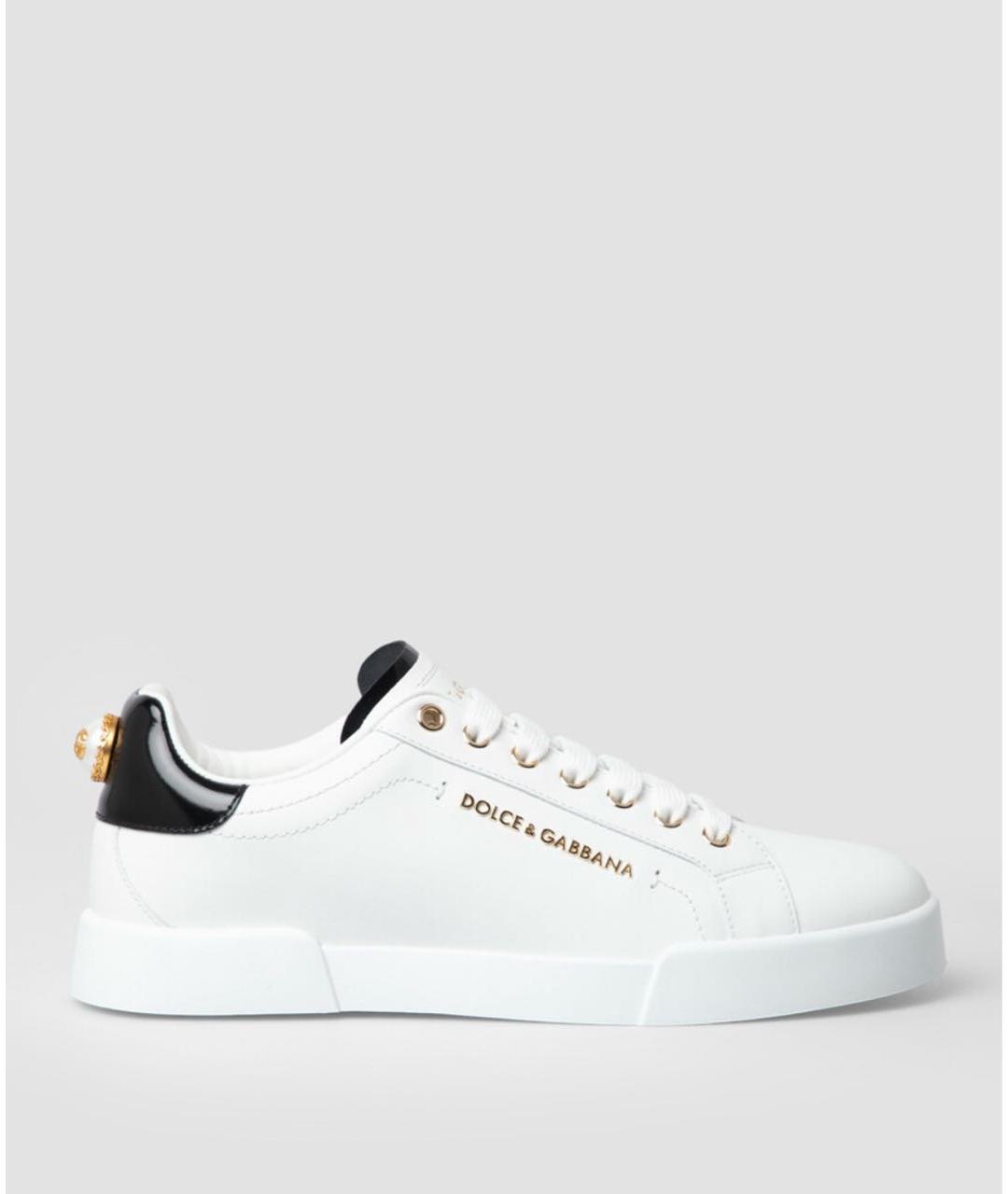 DOLCE&GABBANA Белые кожаные кеды, фото 7