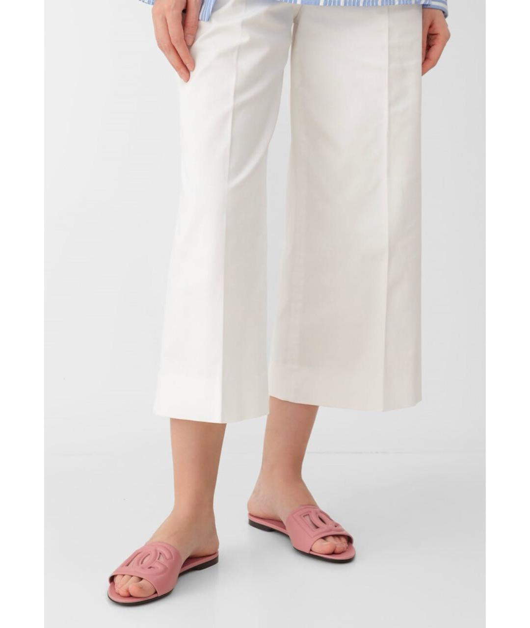 DOLCE&GABBANA Розовые кожаные шлепанцы, фото 6