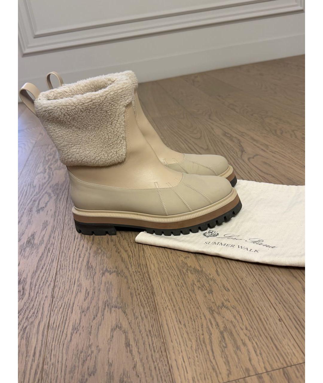 LORO PIANA Бежевые полусапоги, фото 2