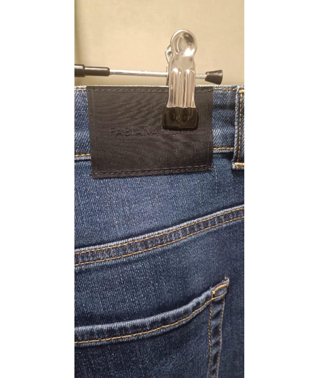 FABIANA FILIPPI Синие хлопковые прямые джинсы, фото 4