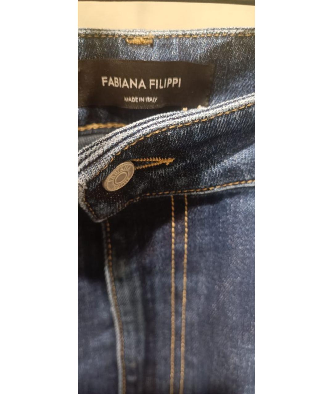 FABIANA FILIPPI Синие хлопковые прямые джинсы, фото 3