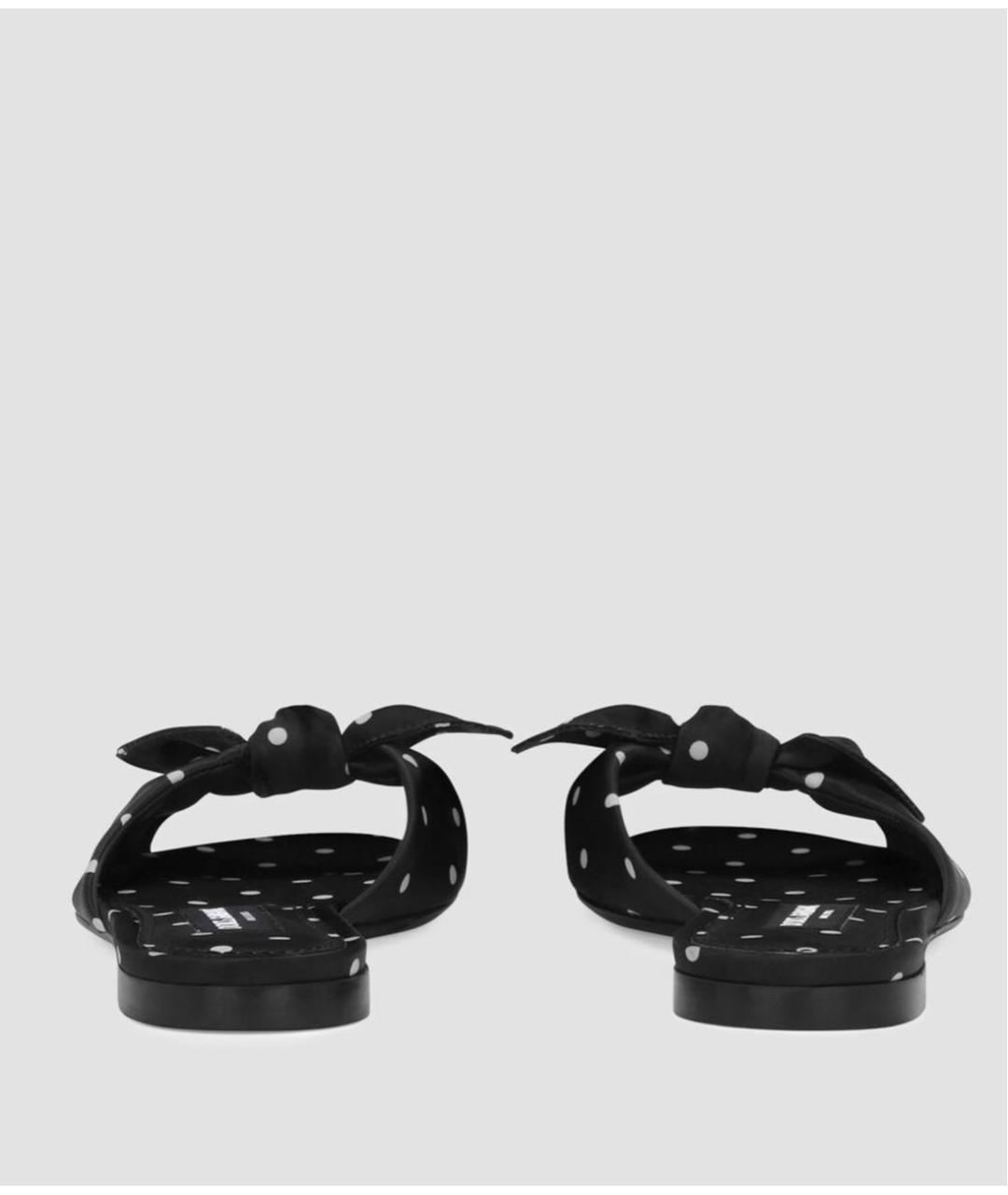 DOLCE&GABBANA Черные текстильные шлепанцы, фото 4