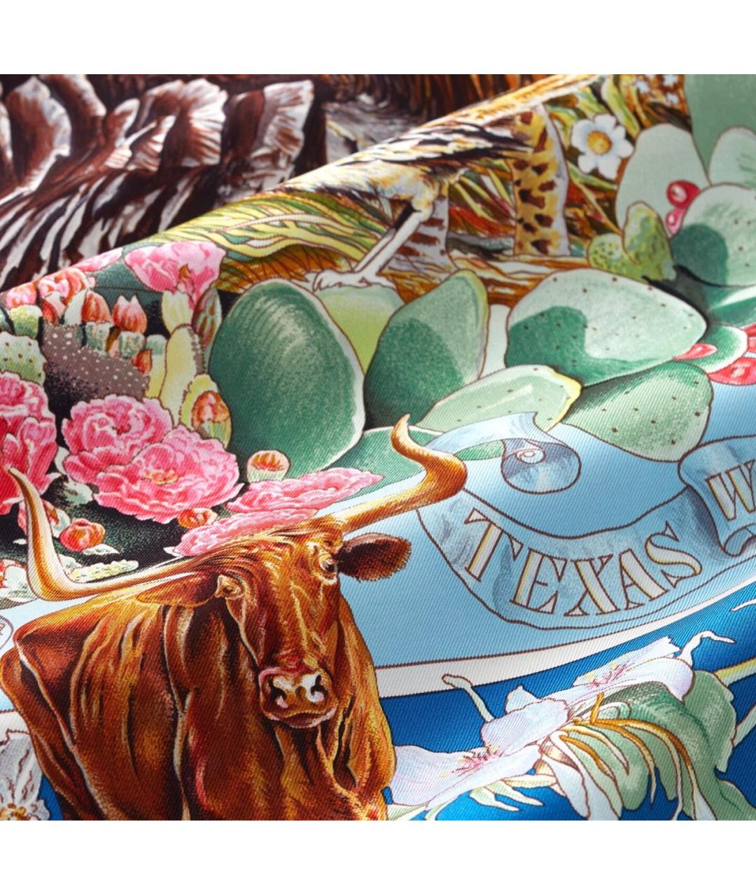 HERMES Мульти шелковый платок, фото 2