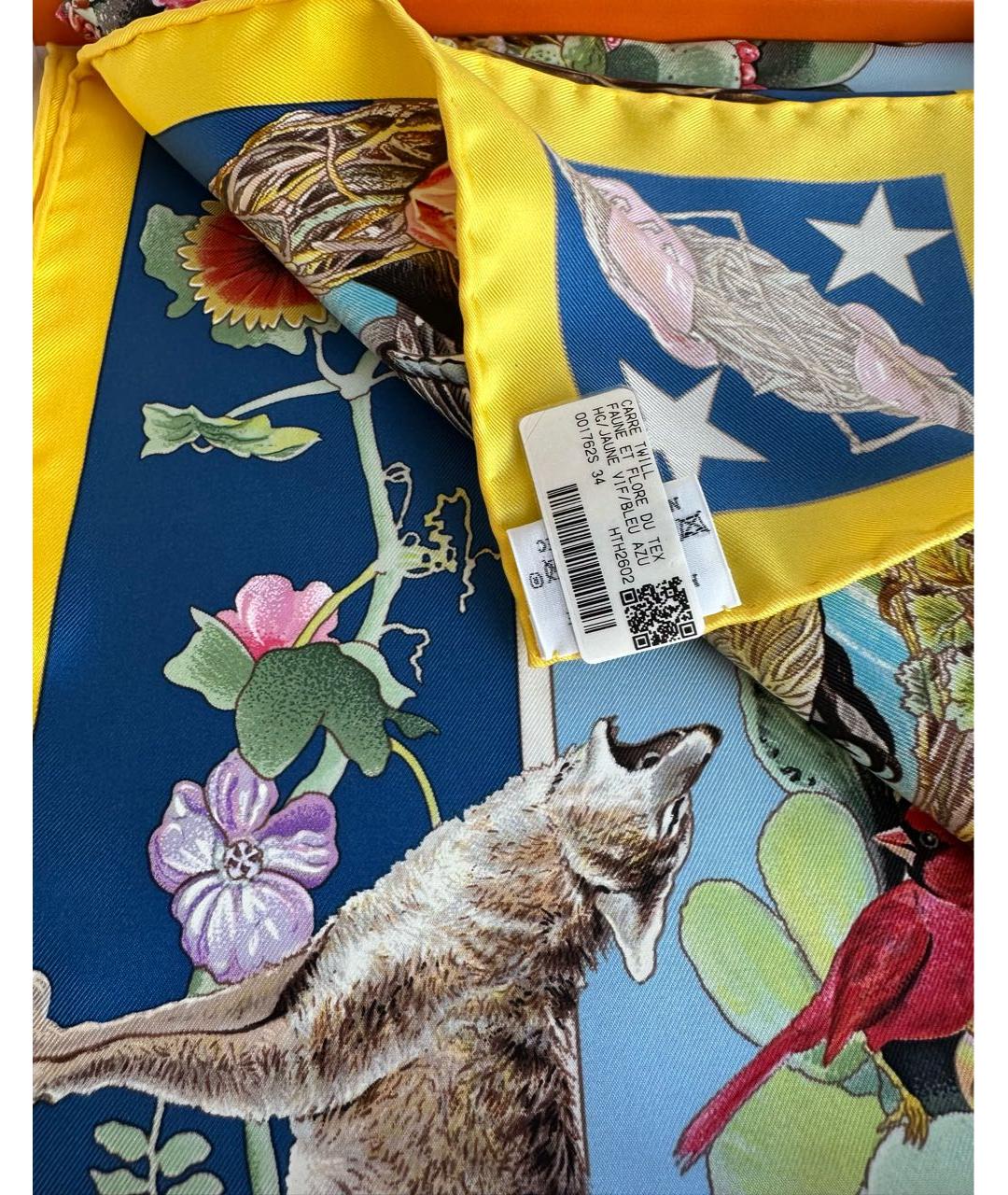 HERMES Мульти шелковый платок, фото 5