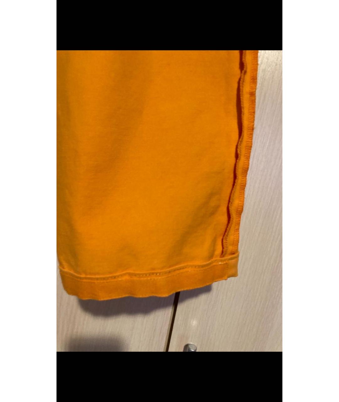 KITON Оранжевое хлопко-эластановые прямые джинсы, фото 6