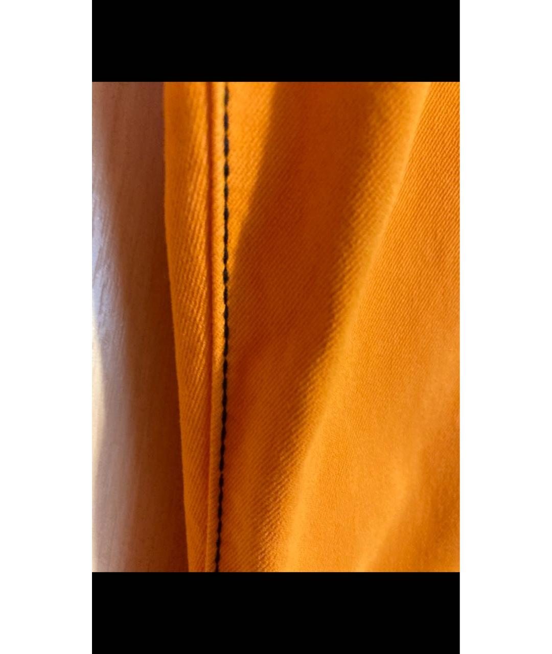 KITON Оранжевое хлопко-эластановые прямые джинсы, фото 4