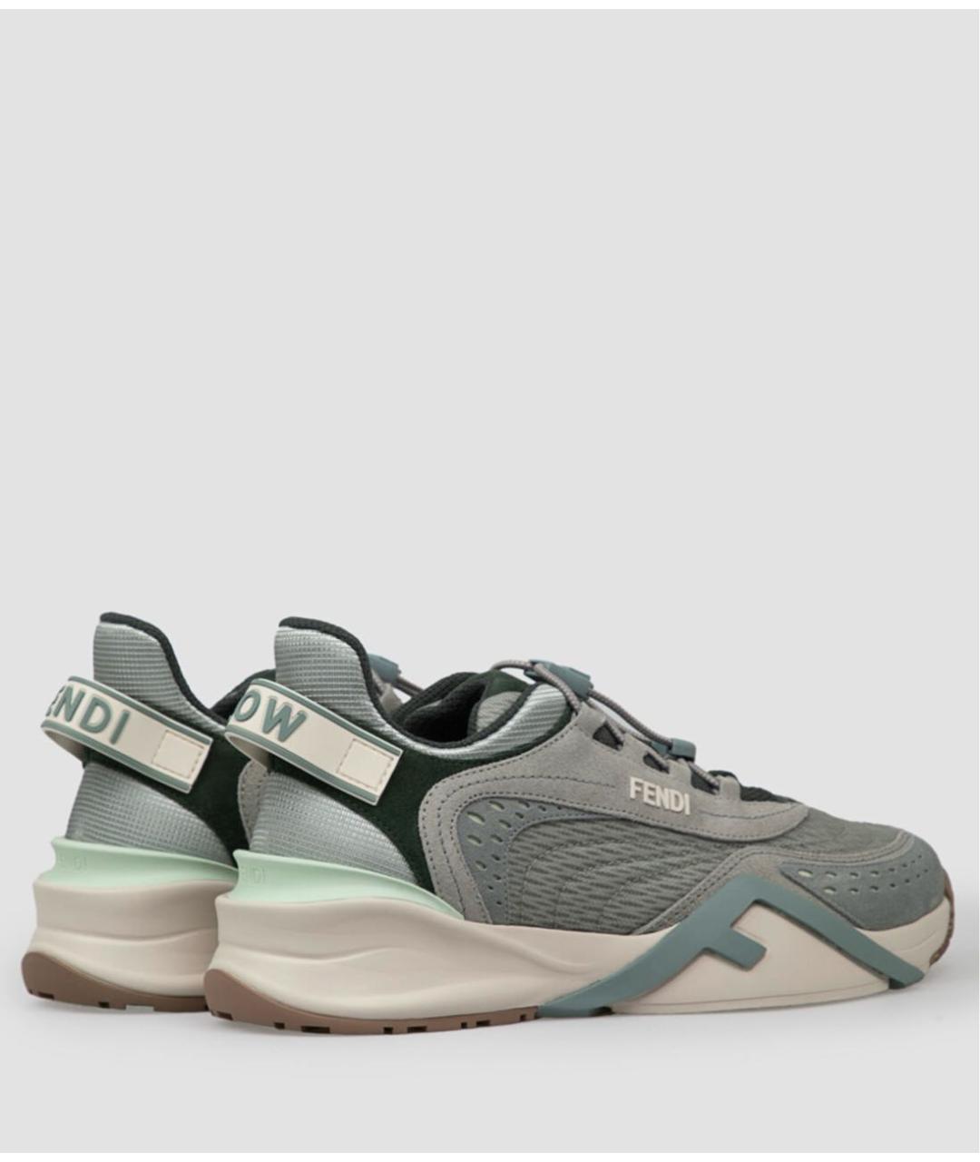 FENDI Зеленые текстильные кроссовки, фото 3