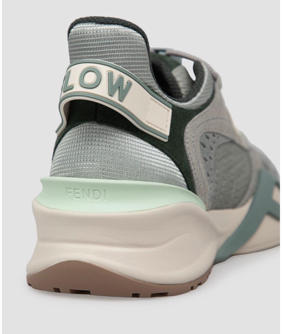 FENDI Зеленые текстильные кроссовки, фото 5