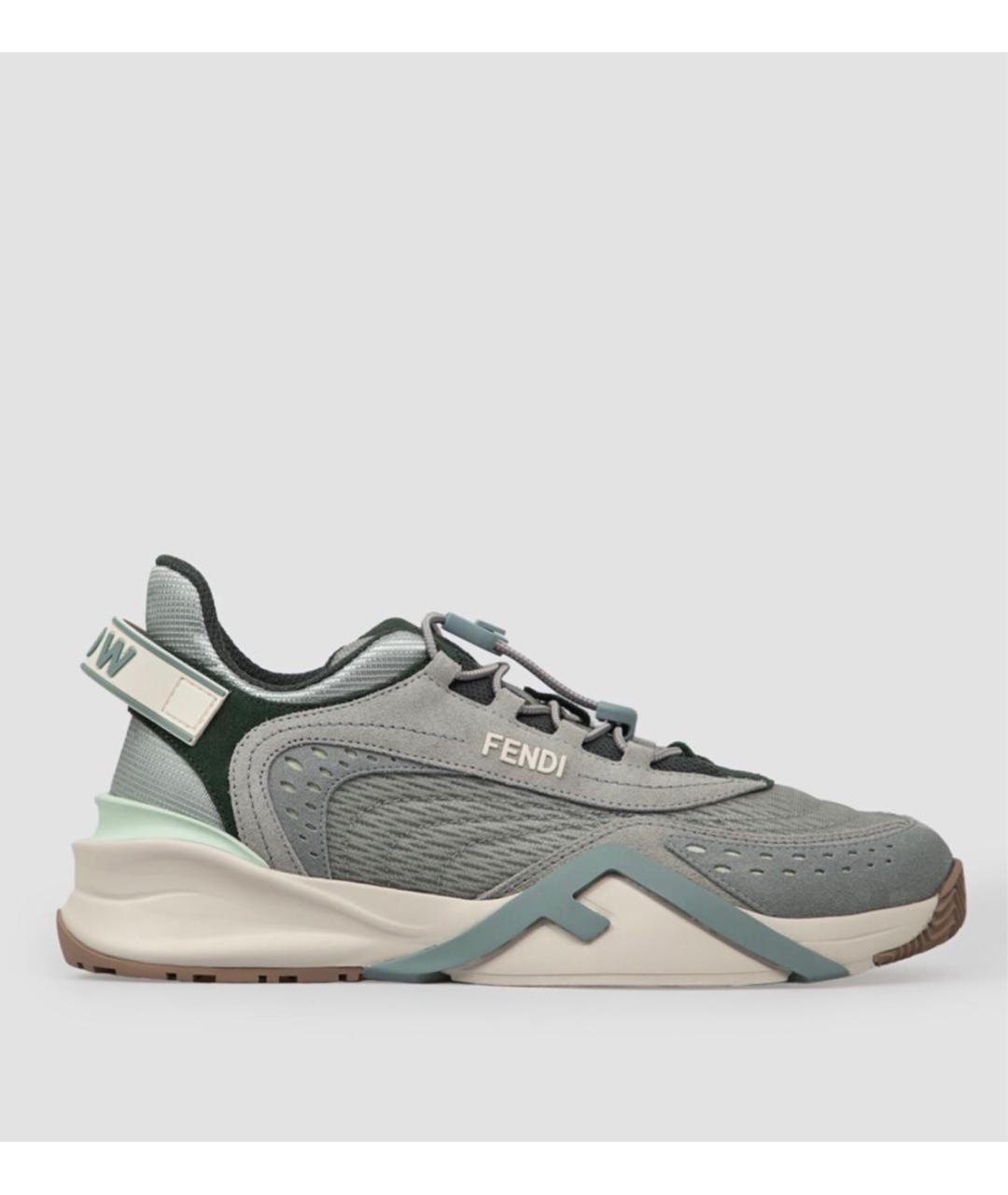 FENDI Зеленые текстильные кроссовки, фото 7