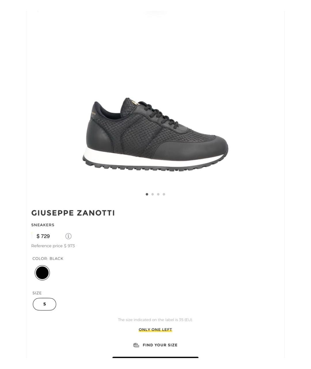 GIUSEPPE ZANOTTI DESIGN Черные кожаные кроссовки, фото 5