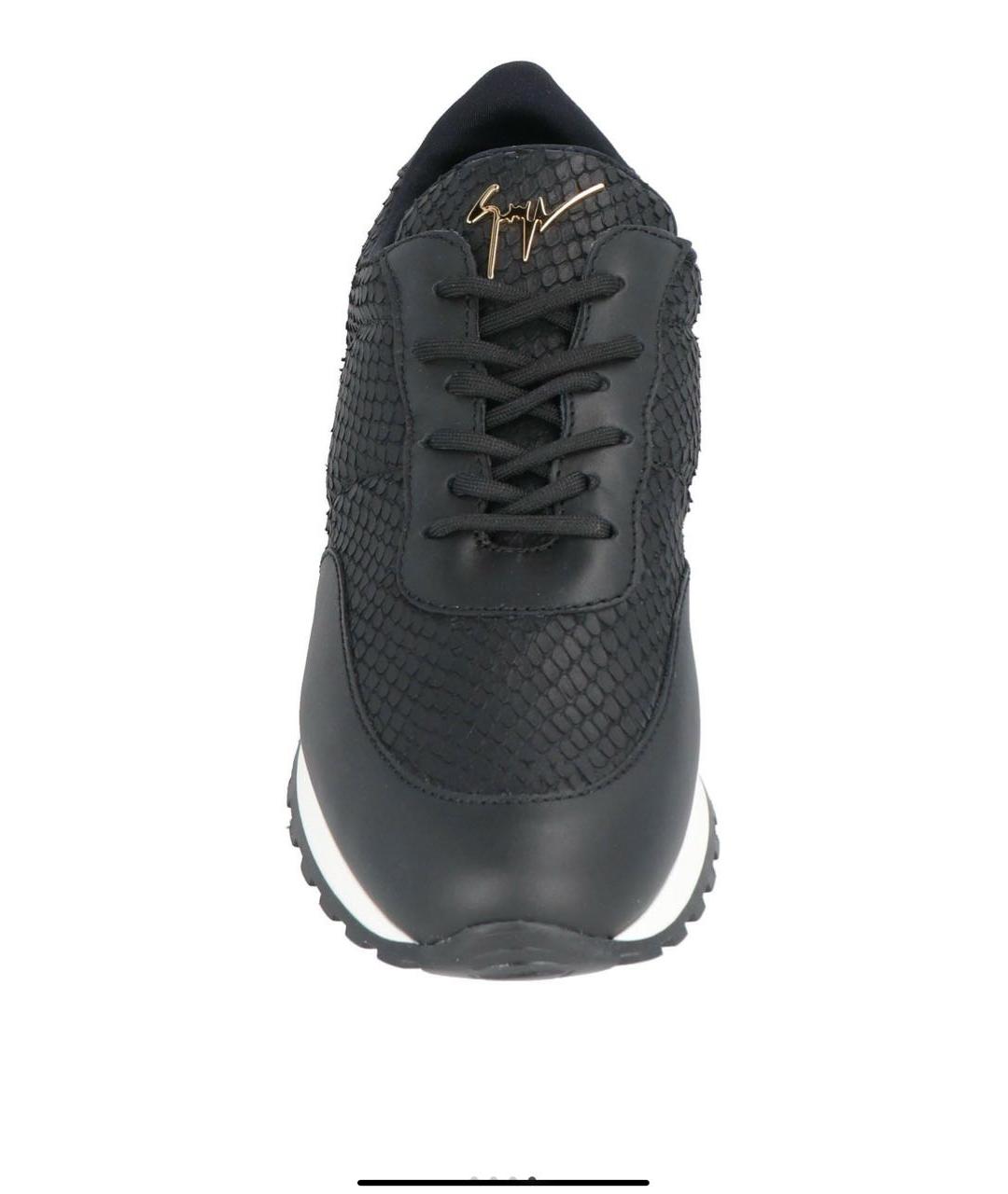 GIUSEPPE ZANOTTI DESIGN Черные кожаные кроссовки, фото 2