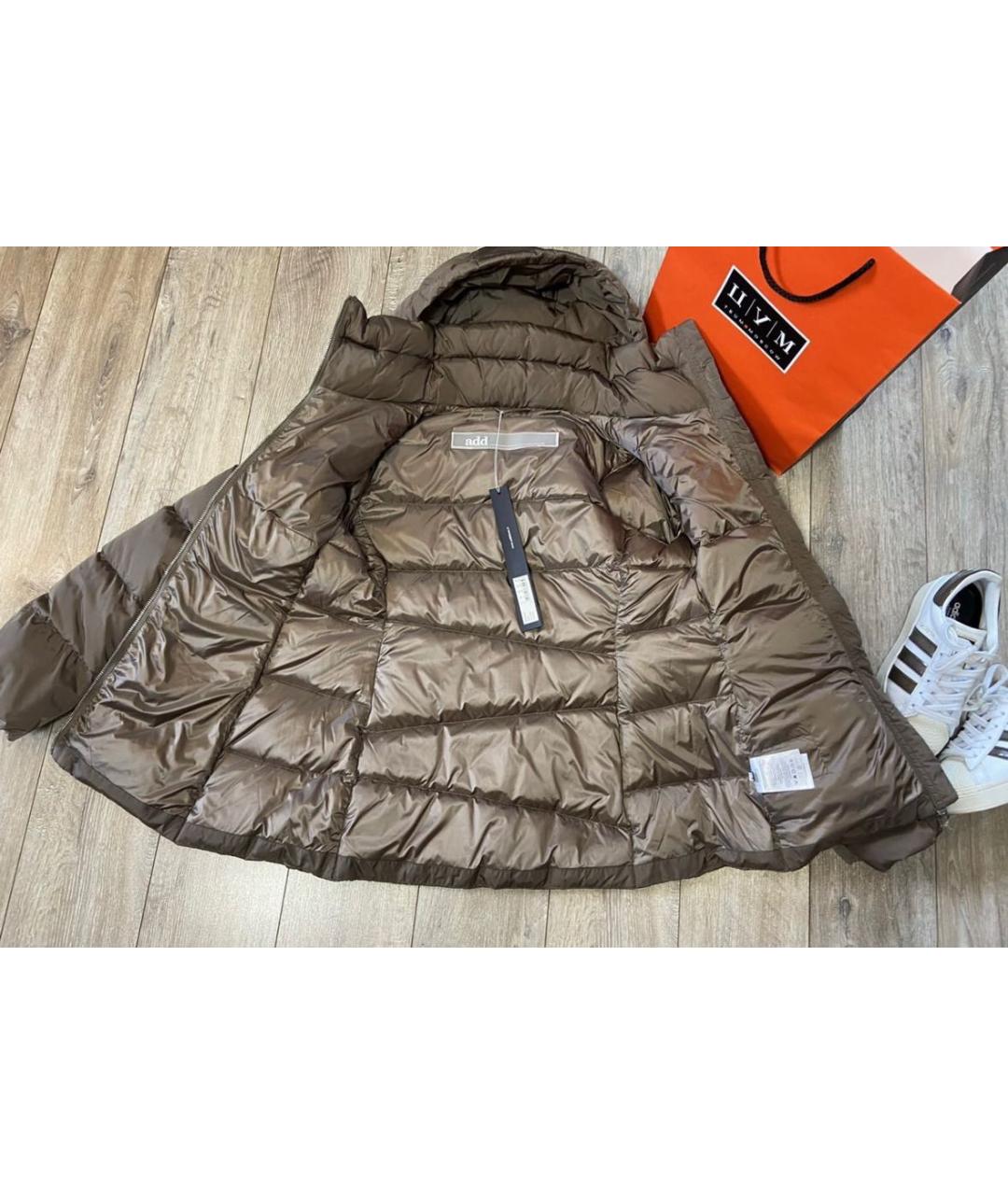 ADD Коричневый полиэстеровый пуховик, фото 3