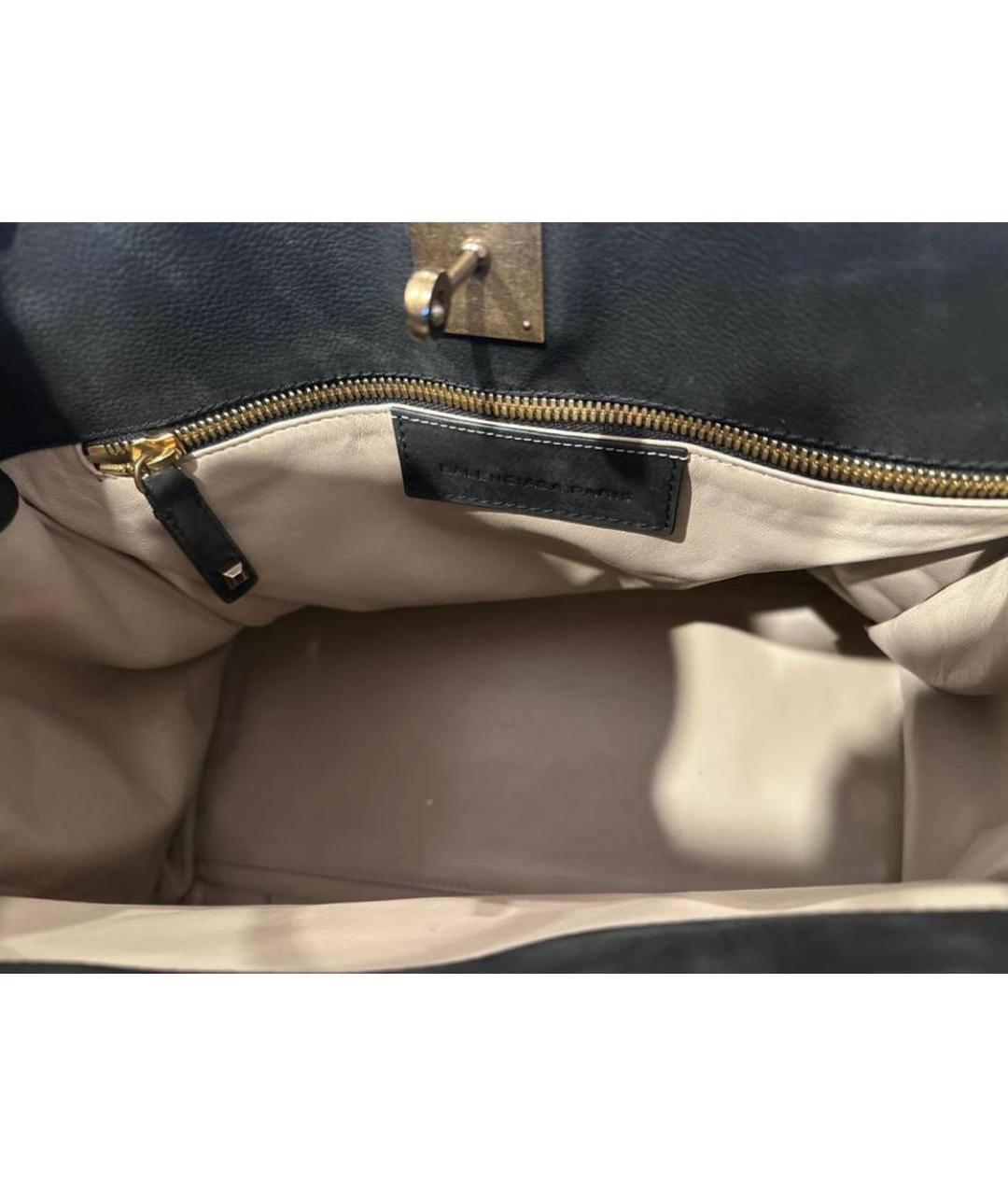 BALENCIAGA Черная замшевая сумка тоут, фото 5