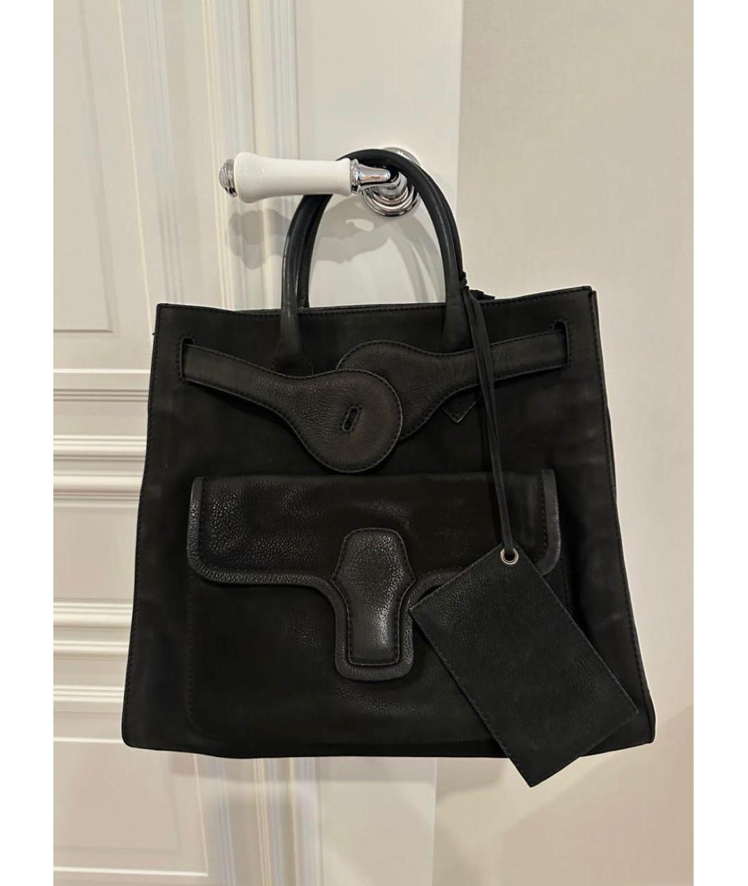 BALENCIAGA Черная замшевая сумка тоут, фото 2