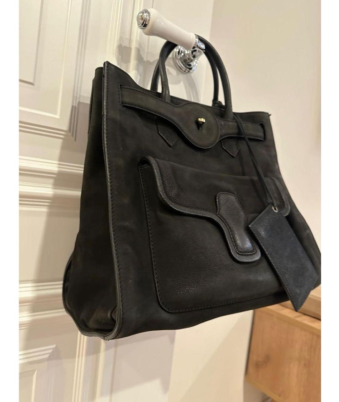 BALENCIAGA Черная замшевая сумка тоут, фото 3