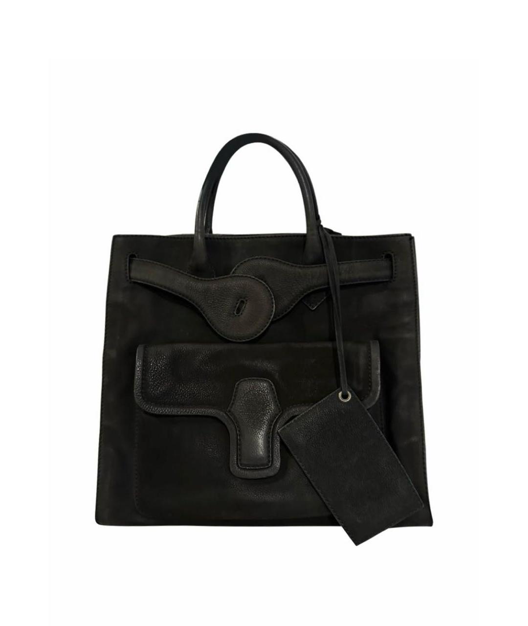 BALENCIAGA Черная замшевая сумка тоут, фото 9