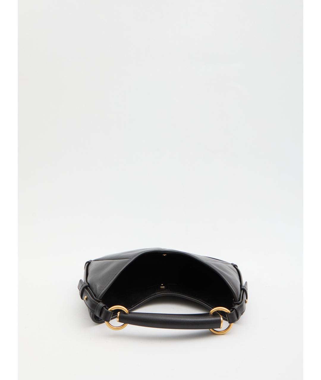 SAINT LAURENT Черная кожаная сумка с короткими ручками, фото 4