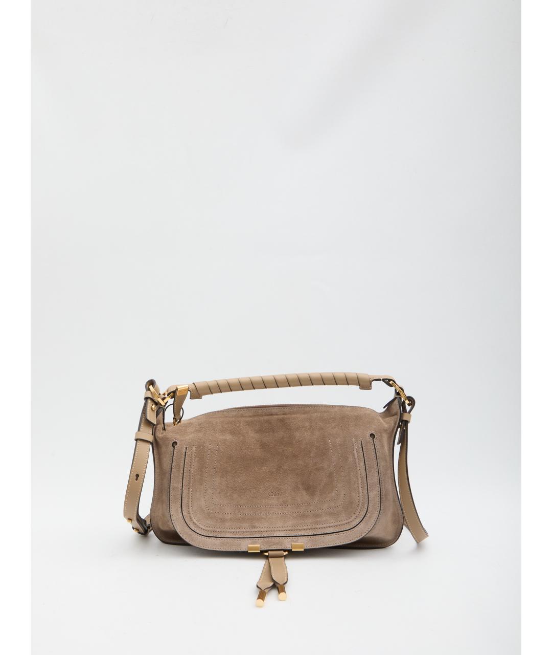 CHLOE Бежевая замшевая сумка через плечо, фото 5