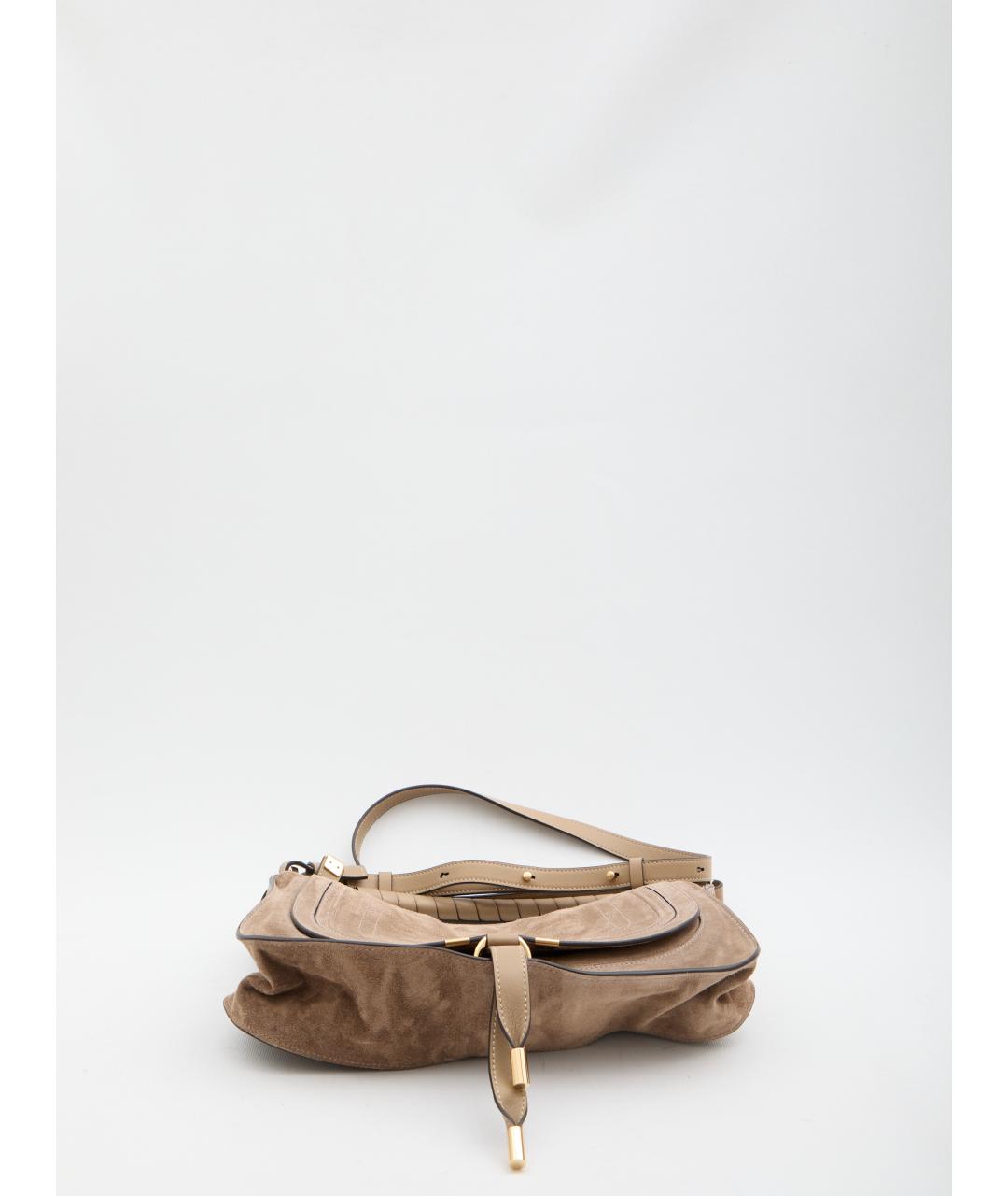 CHLOE Бежевая замшевая сумка через плечо, фото 3
