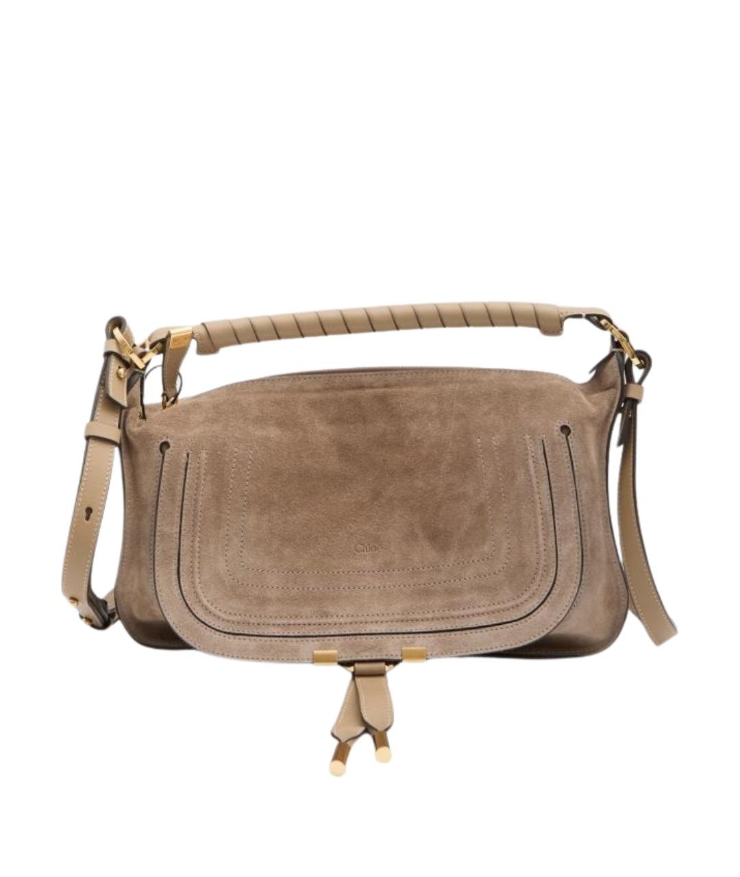CHLOE Бежевая замшевая сумка через плечо, фото 1