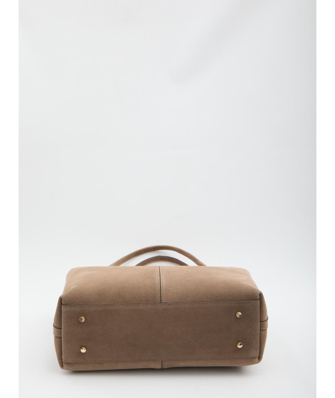 TOD'S Коричневая замшевая сумка тоут, фото 3