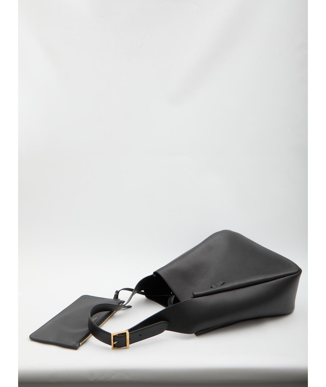 SAINT LAURENT Черная кожаная сумка через плечо, фото 4